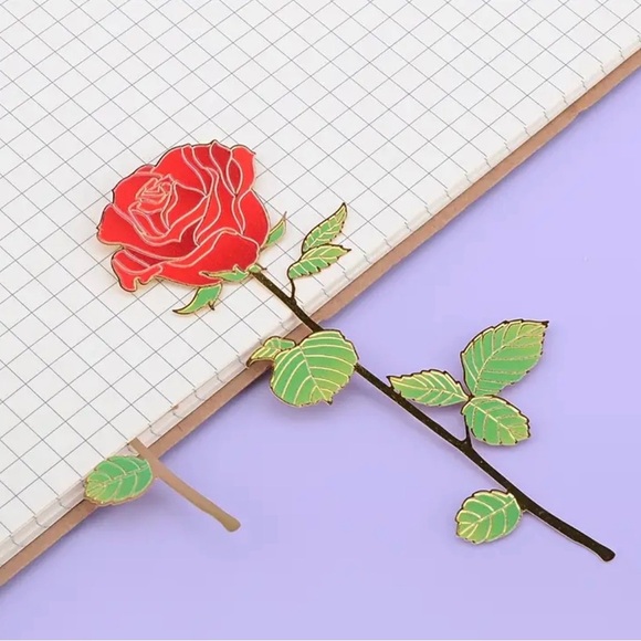 Metal Red Rose Bookmarks for the avid readers and a great gift 4.2in x 1.4in - Picture 5 of 6